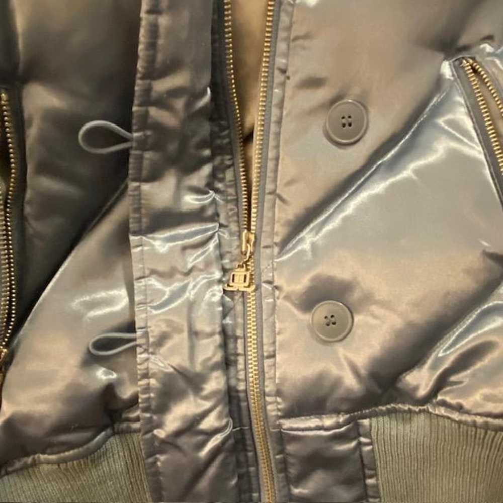 Vintage Y2K JLO Metallic Ice Blue Puffer Jacket H… - image 8