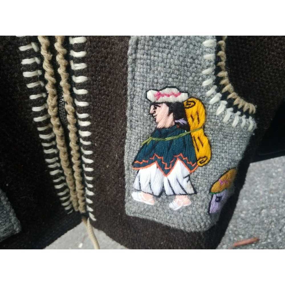 Inca Milma 100% Wool Gray Cardigan Sweater Folklo… - image 3