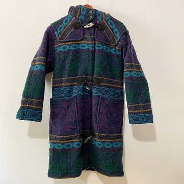 Vintage Woolrich Hooded Blanket Pea Coat Toggle C… - image 1