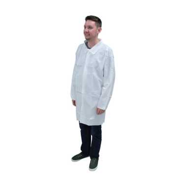 Lot Of 90 (3 Cases) White Disposable Lab Coats Sz… - image 1