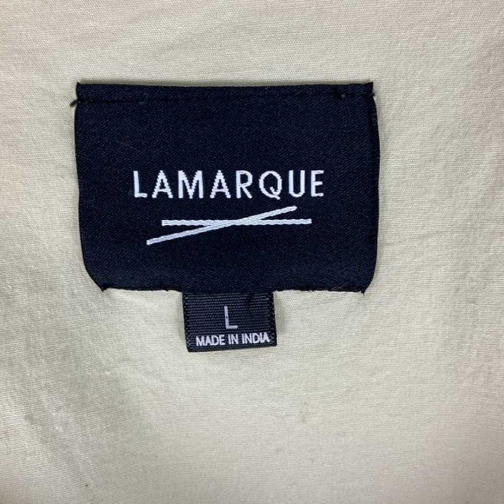 Lamarque Leather/Linen Blend Biker Jacket in Neut… - image 11