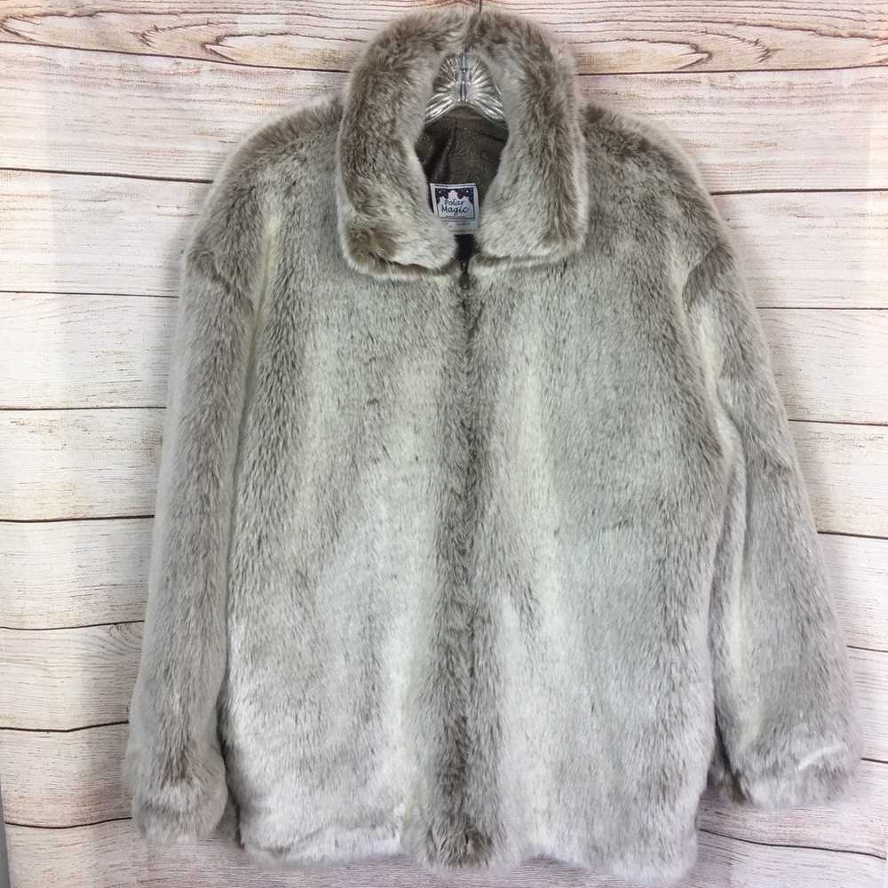 Gorgeous Faux Fur Grey Fox Coat - image 2