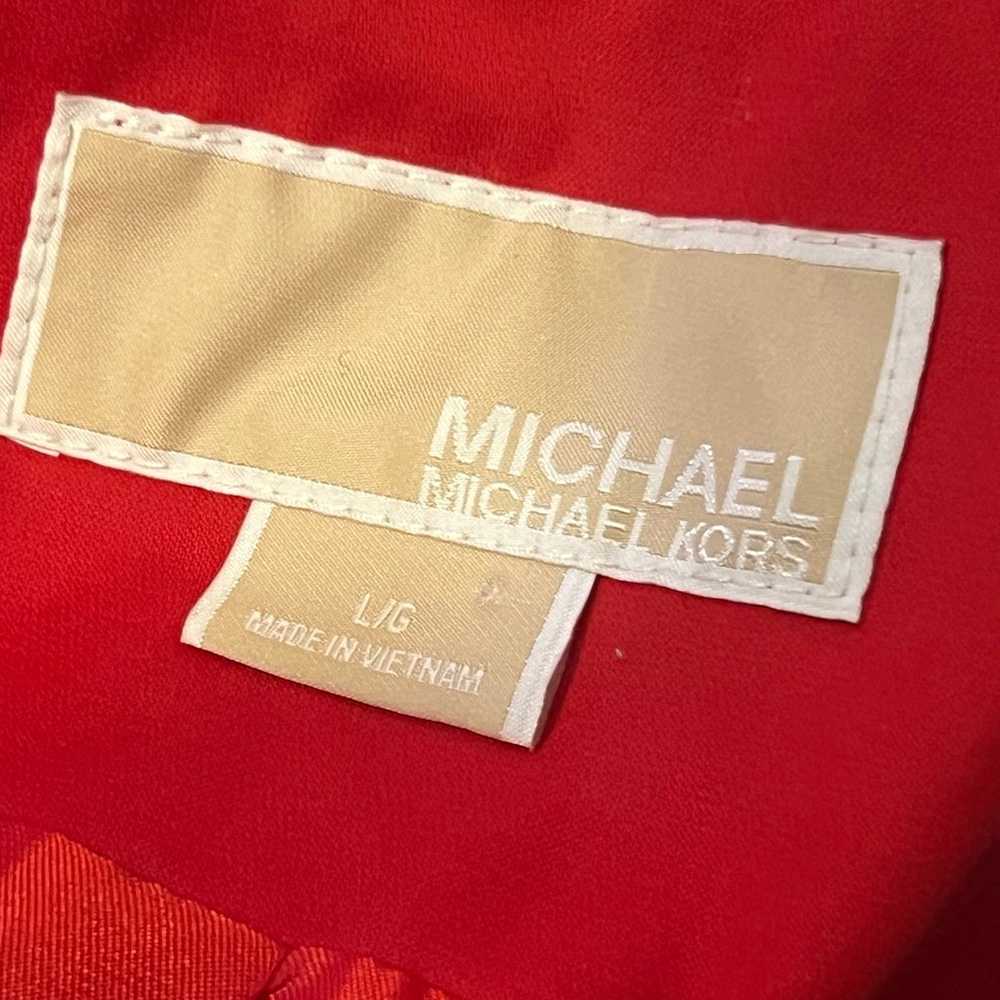 Michael Kors Red Hooded Raincoat W/ Metal Toggle … - image 3
