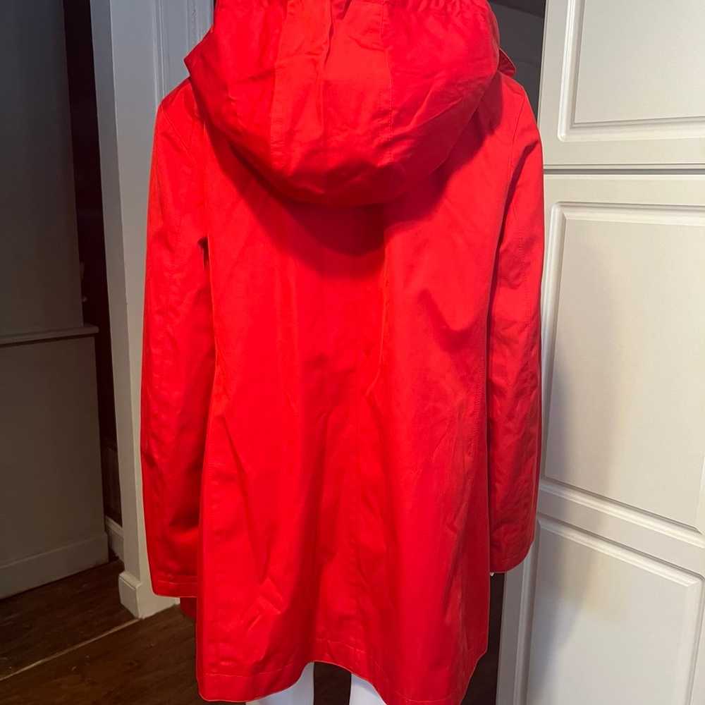 Michael Kors Red Hooded Raincoat W/ Metal Toggle … - image 6