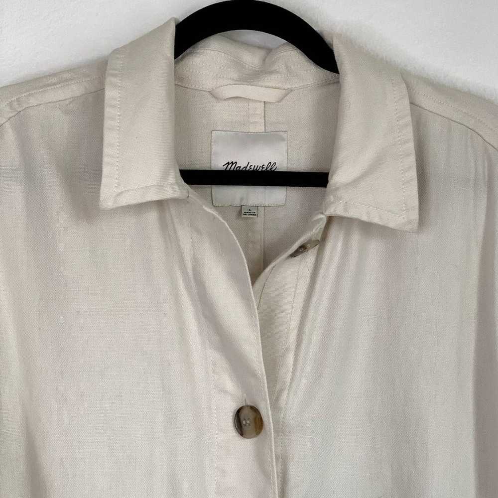 Madewell Cotton-Linen Trench Coat in White NE394 - image 5
