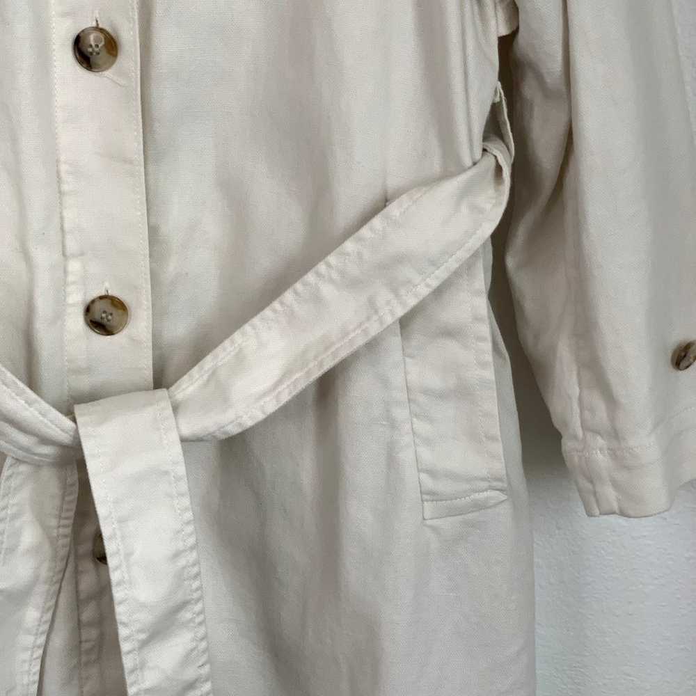 Madewell Cotton-Linen Trench Coat in White NE394 - image 7