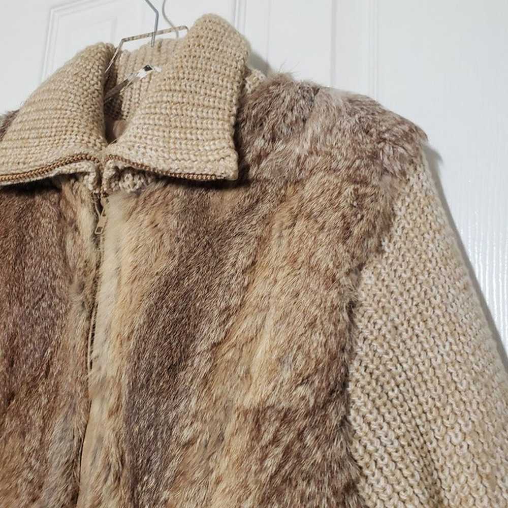 Vintage Rabbit Fur Jacket Sweater Sleeves Mob Wif… - image 2