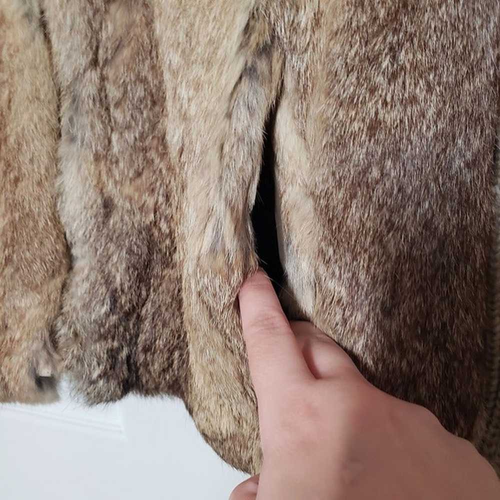 Vintage Rabbit Fur Jacket Sweater Sleeves Mob Wif… - image 4