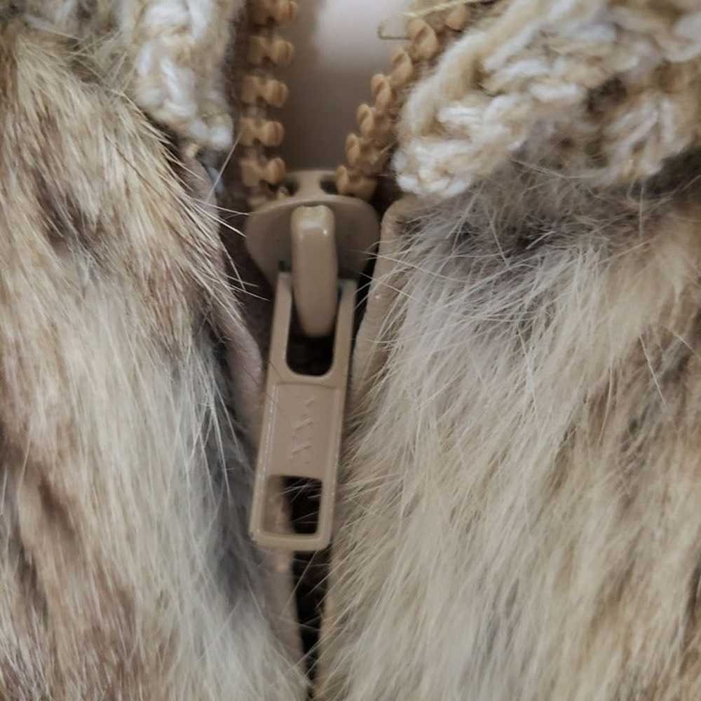 Vintage Rabbit Fur Jacket Sweater Sleeves Mob Wif… - image 5