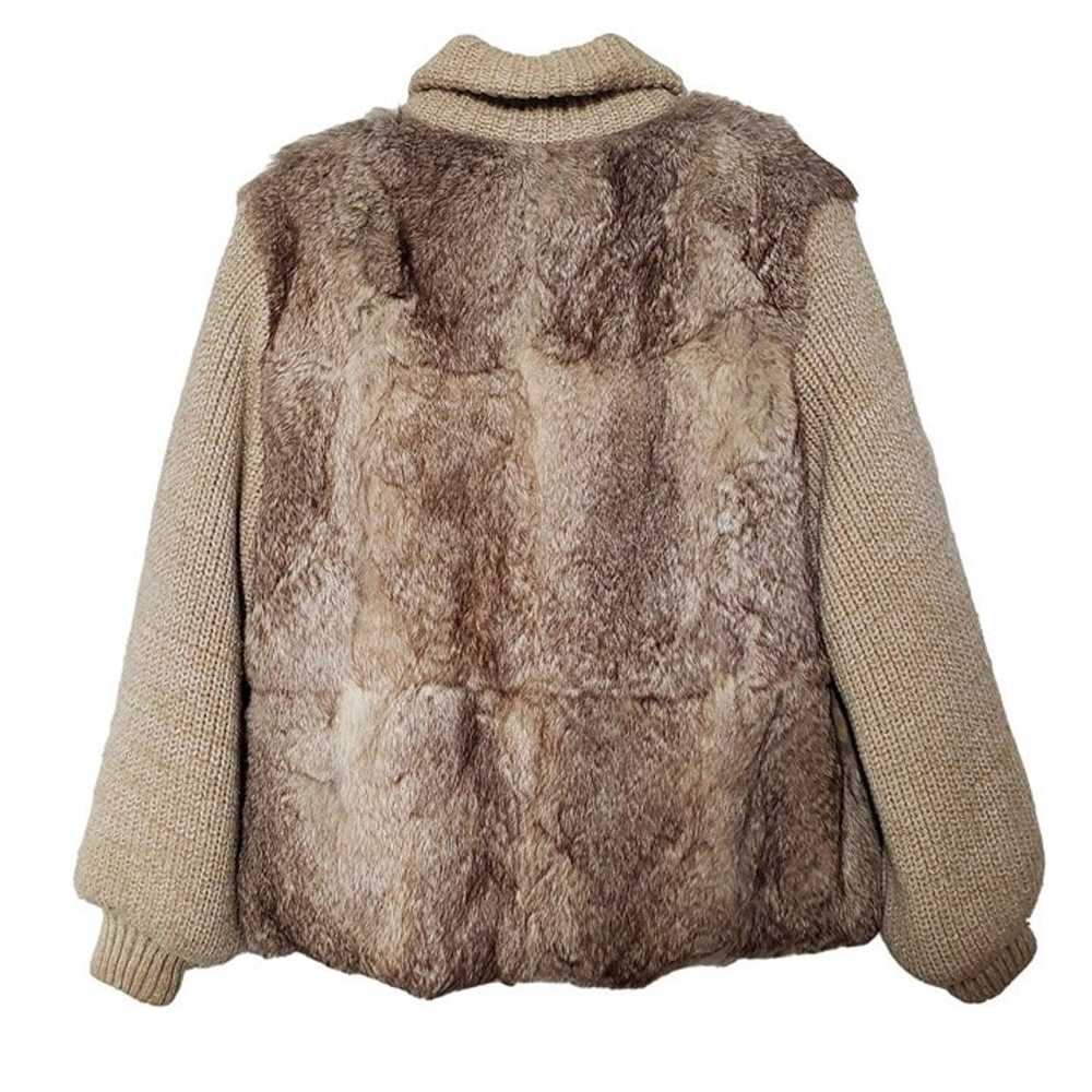 Vintage Rabbit Fur Jacket Sweater Sleeves Mob Wif… - image 9