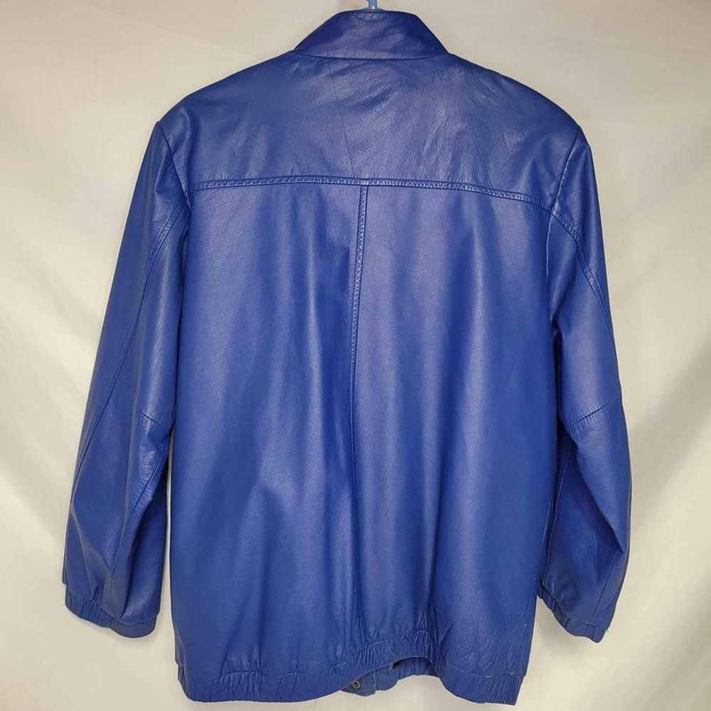 Womans vintage Fidelity leather blue jacket - image 2