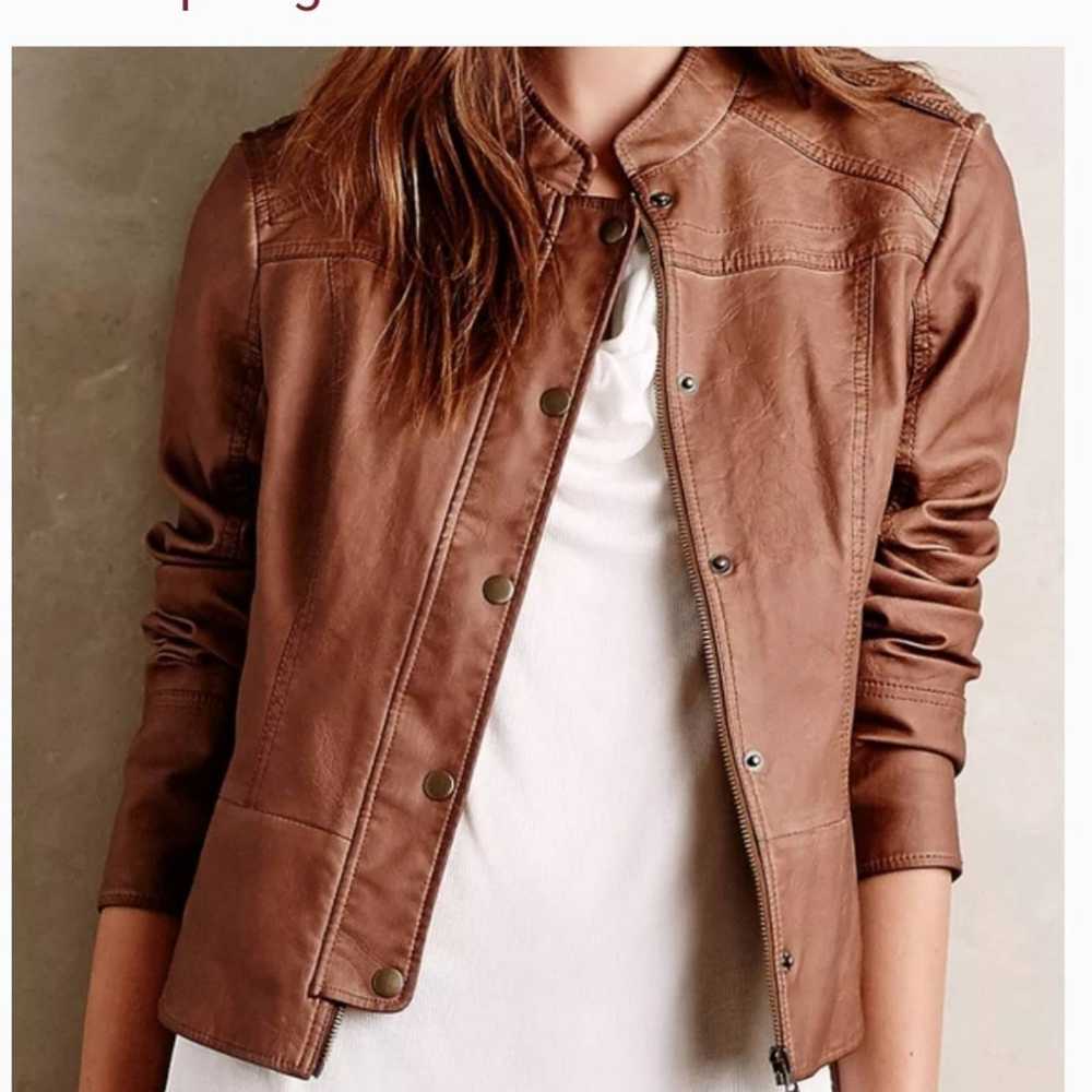 Hei Hei anthropologie vegan leather bomer jacket - image 1