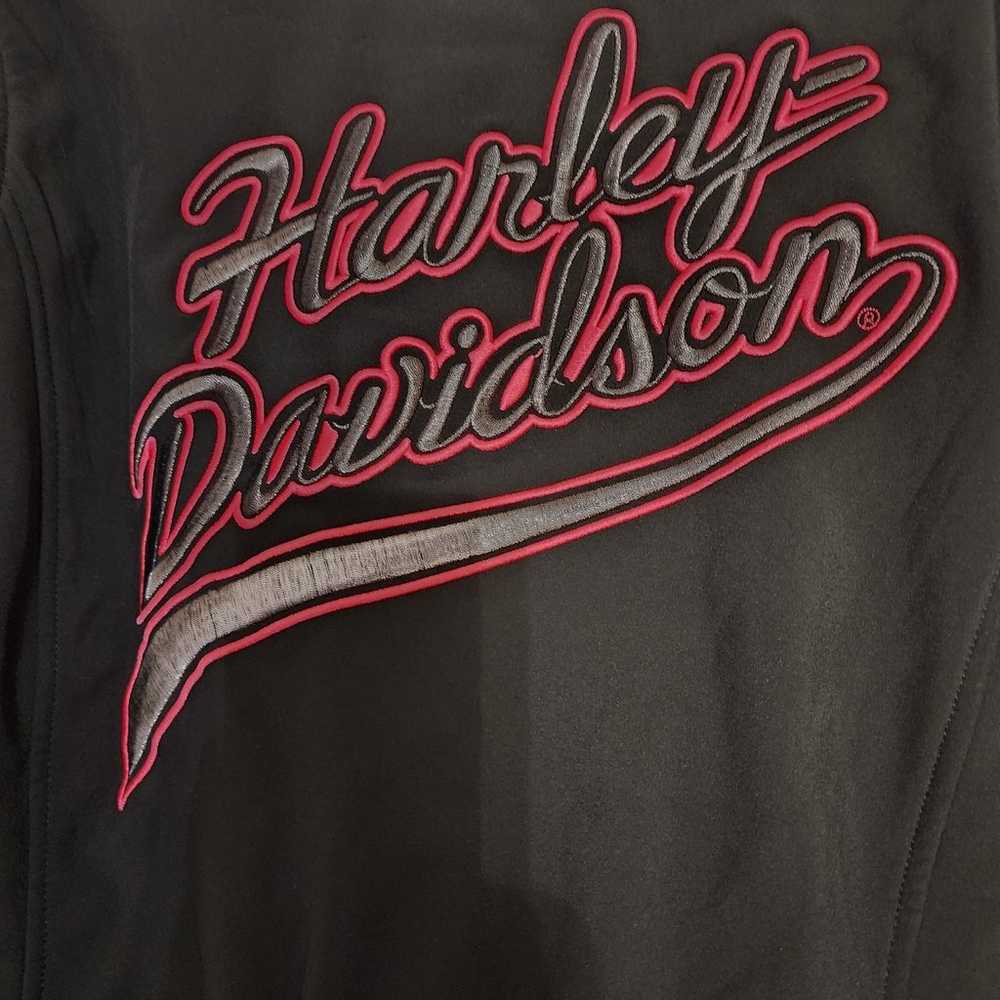 Ladies Harley Davidson black & pink fleece lined … - image 1