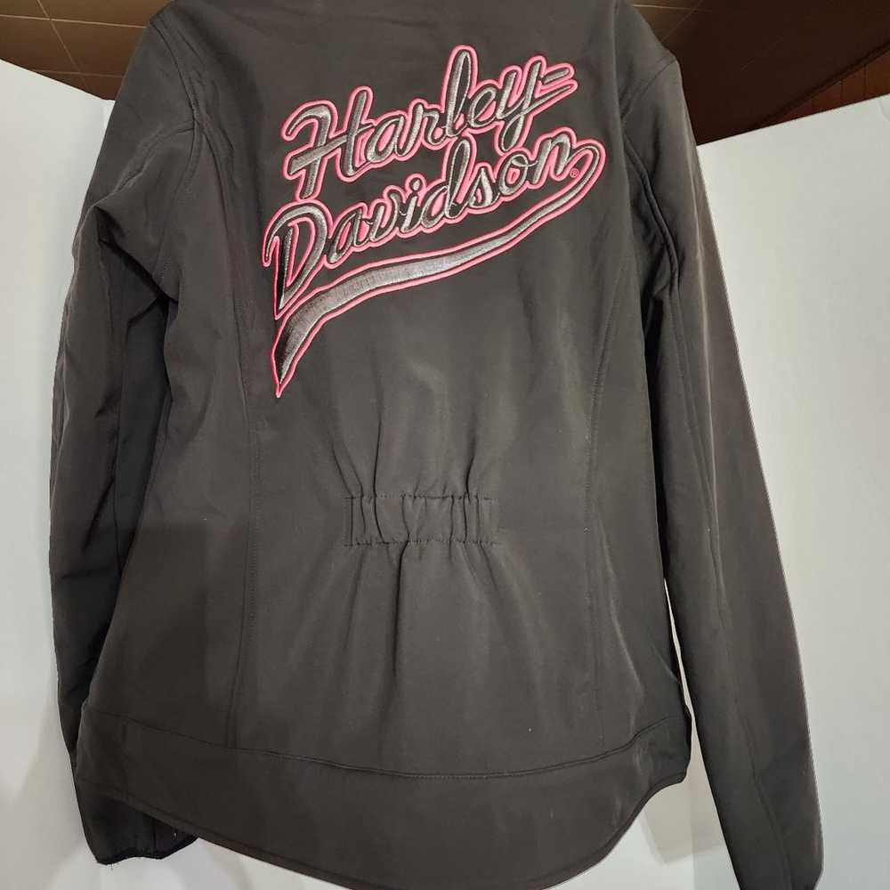 Ladies Harley Davidson black & pink fleece lined … - image 2