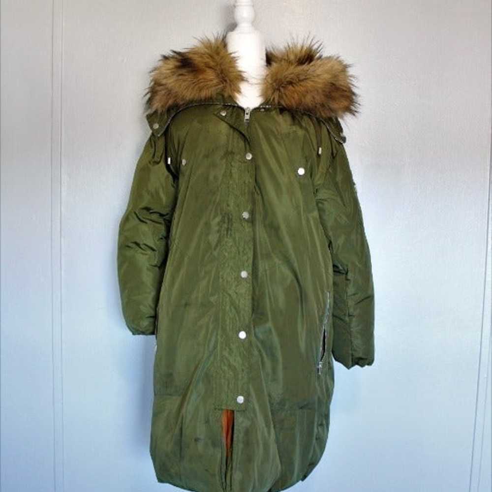 #78 ASOS polyester/faux fur coat. - image 1