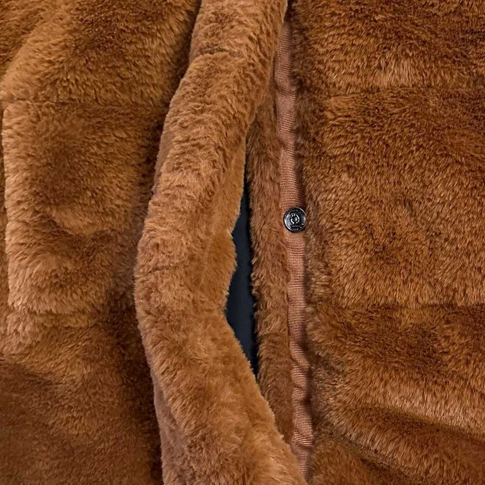 NVLT Cognac Faux Fur Coat Rabbit Fur Soft Cropped… - image 8