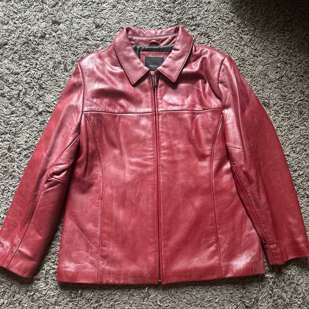 Y2K Mossimo Red Leather Jacket - image 2
