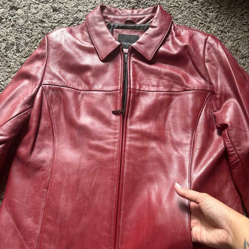 Y2K Mossimo Red Leather Jacket - image 3