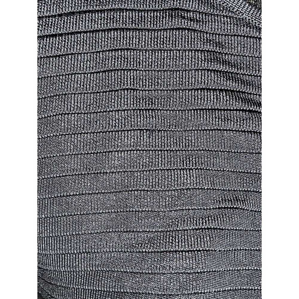 VALENTINO Black Viscose Cropped Ribbed Knit Stret… - image 4