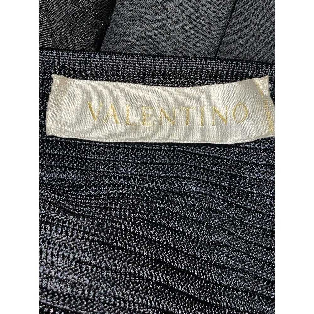 VALENTINO Black Viscose Cropped Ribbed Knit Stret… - image 5