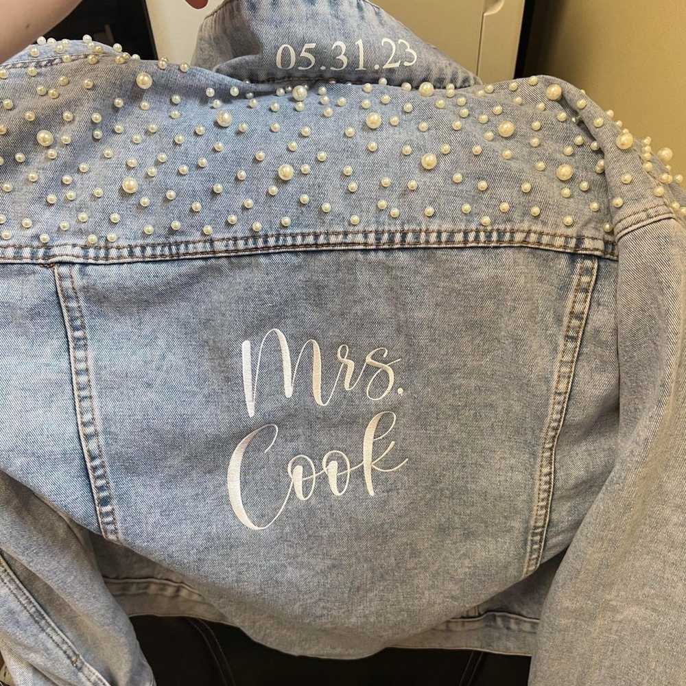 Mrs Cook imbroidered blue Jean jacket - image 1