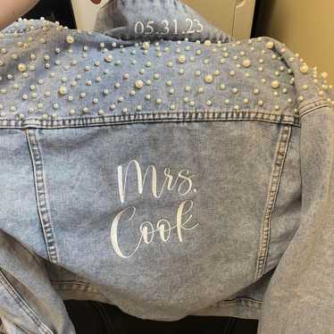 Mrs Cook imbroidered blue Jean jacket - image 1