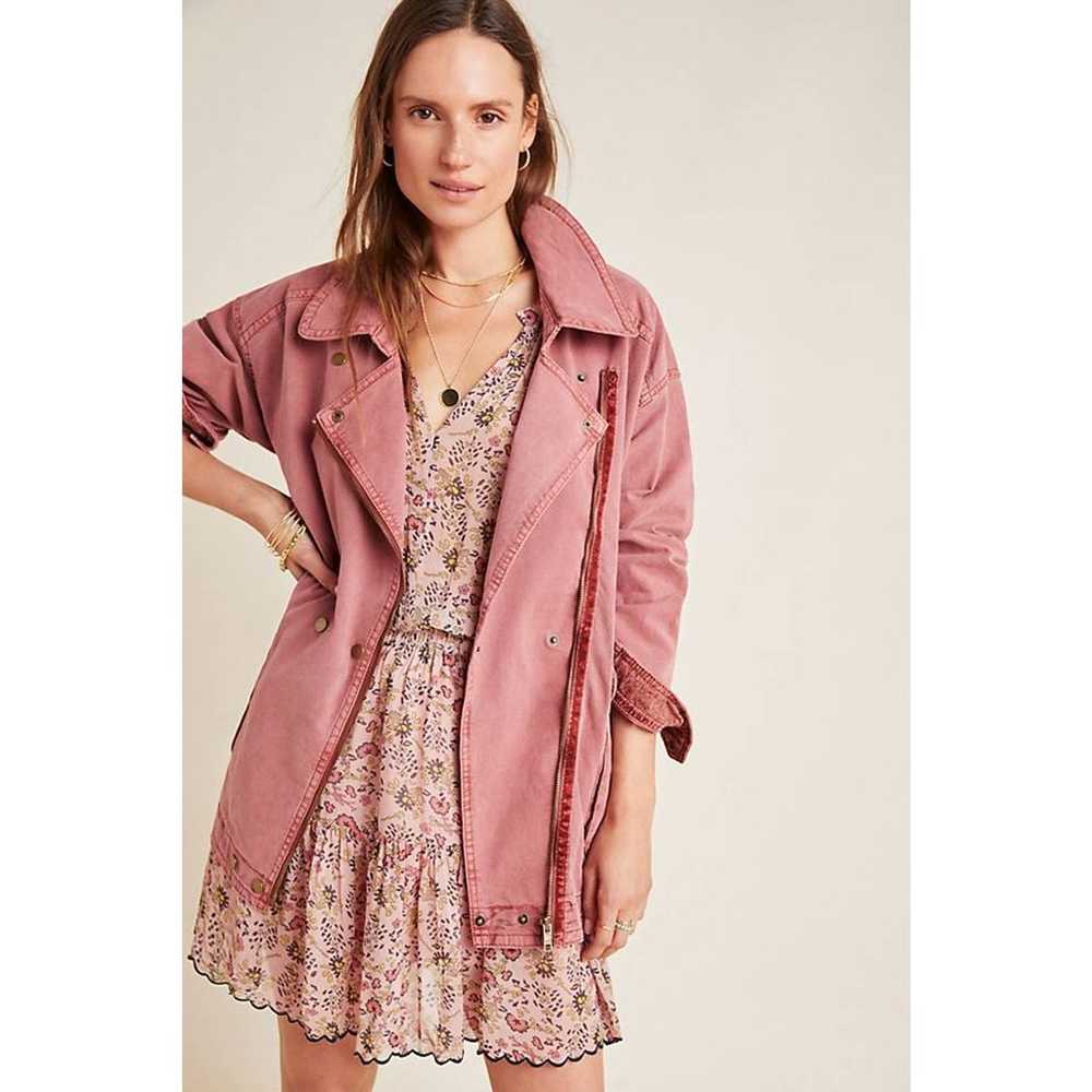 New Anthro Letty Relaxed Moto Parka XS Pink $170 - image 1