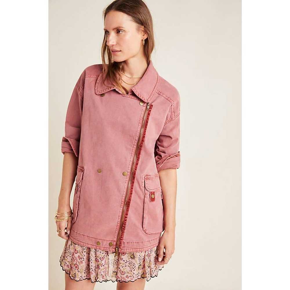 New Anthro Letty Relaxed Moto Parka XS Pink $170 - image 4