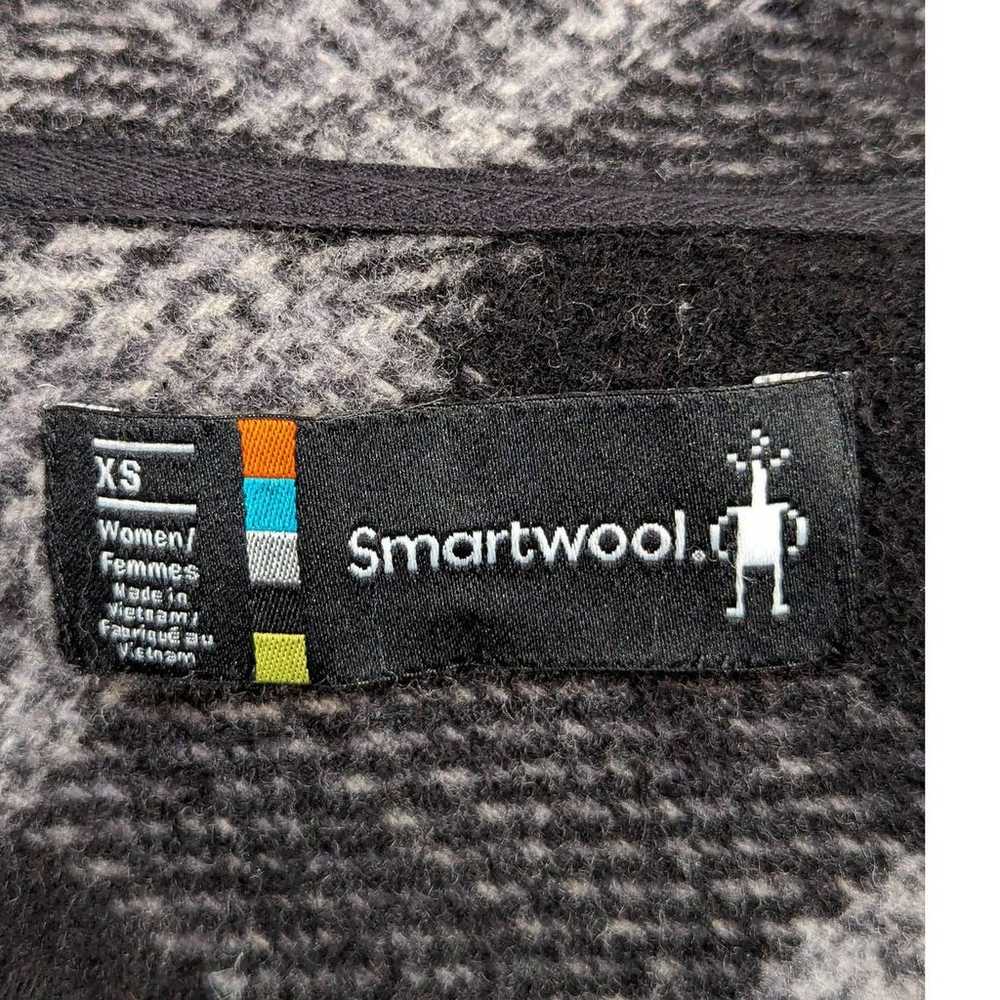 Smartwool Short Sleeve Plaid Cape Coat Black and … - image 5
