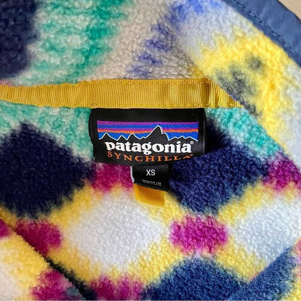 Patagonia Blue Green Yellow Synchilla Fleece Timb… - image 8