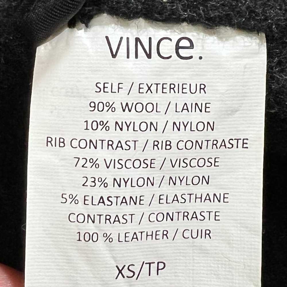 Vince Moto Jacket Wool Leather Combo Long Sleeve … - image 9