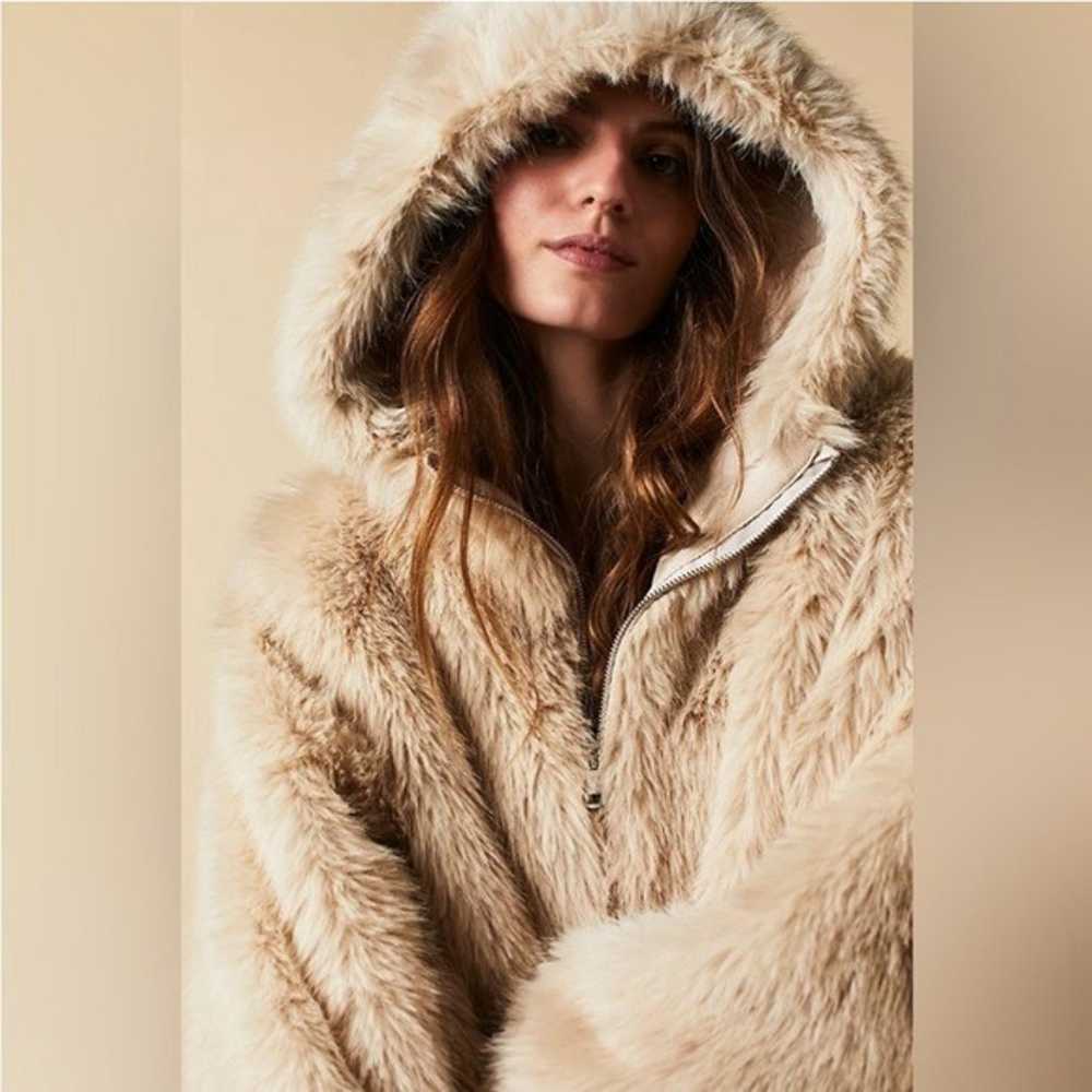 Free People Piper Faux Fur Pull Over Hooded Jacket - image 2
