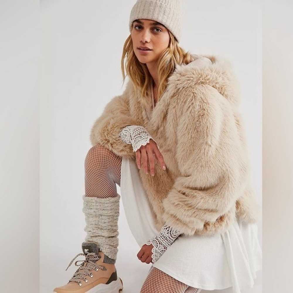 Free People Piper Faux Fur Pull Over Hooded Jacket - image 3
