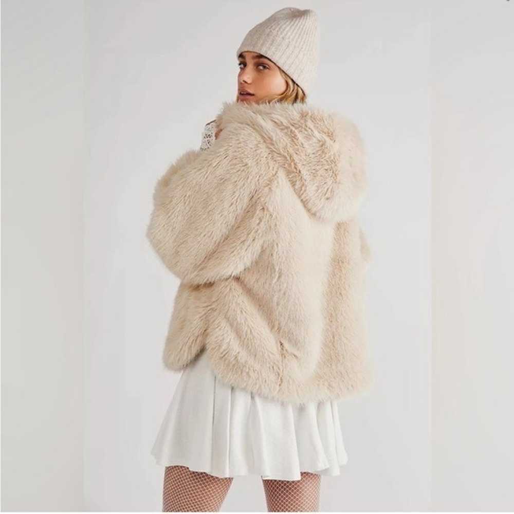 Free People Piper Faux Fur Pull Over Hooded Jacket - image 4
