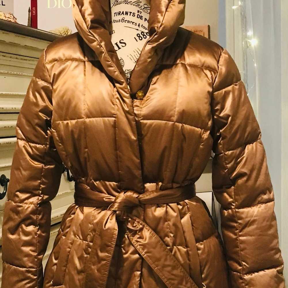 Lands End puffy coat bronze size S ( 6-8) NWOT - image 2