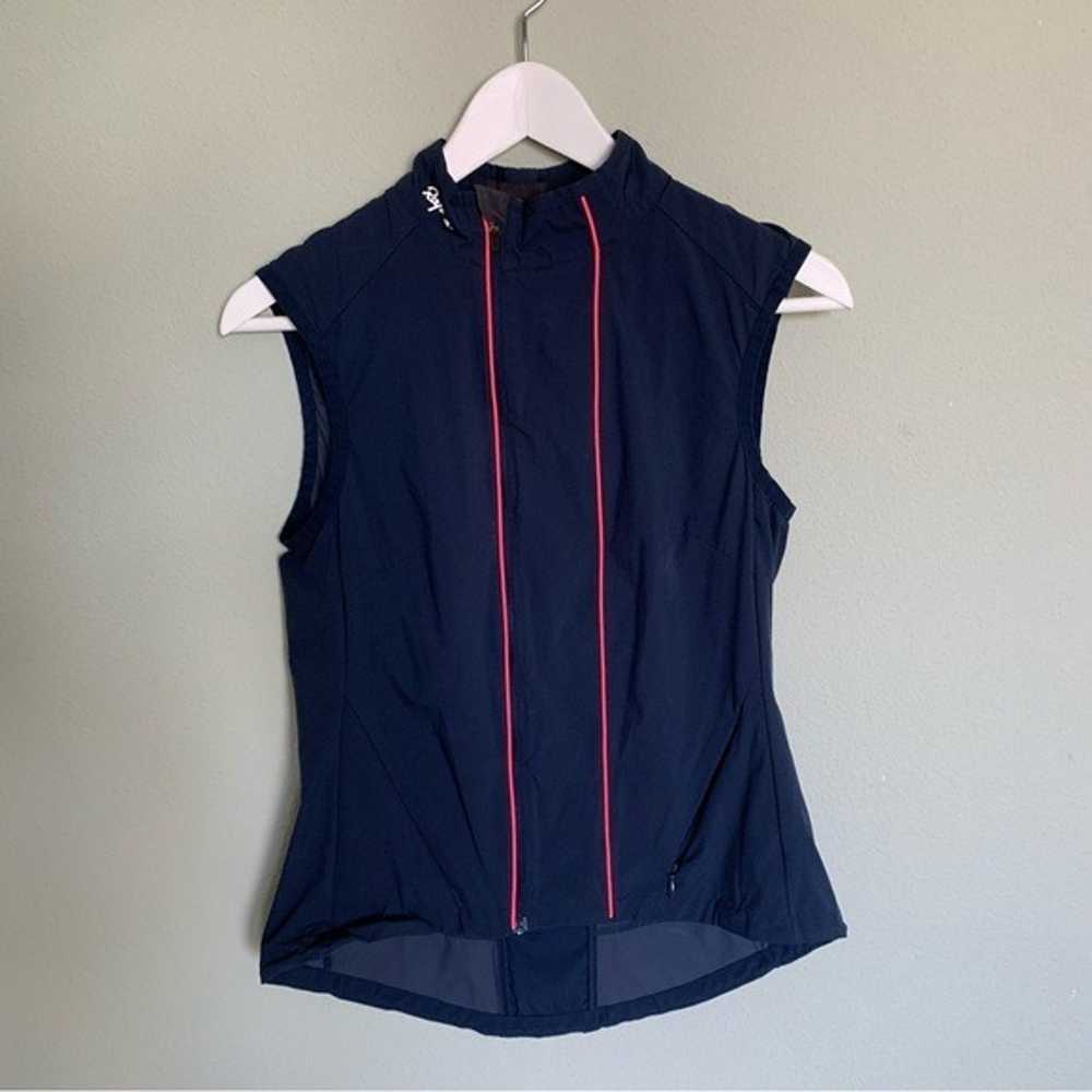 Rapha Navy Pink Piping Softshell Gilet Cycling Ve… - image 2