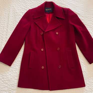 Pendleton red wool pea coat