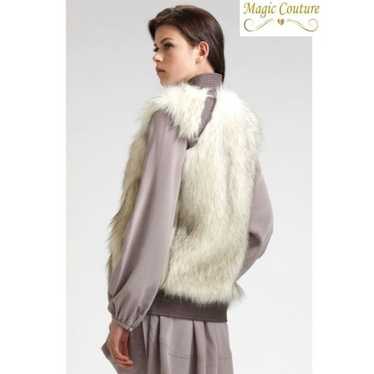Rebecca Taylor Faux Fur Vest with Floral Lining - image 1