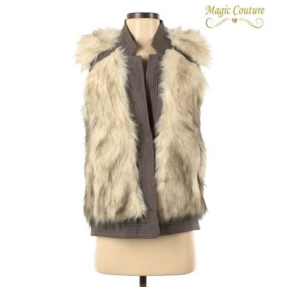 Rebecca Taylor Faux Fur Vest with Floral Lining - image 4