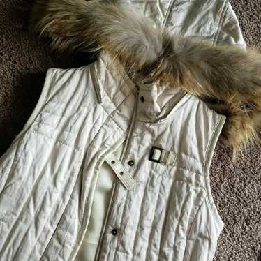 CACHE Genuine Raccoon Fur & Leather Vest