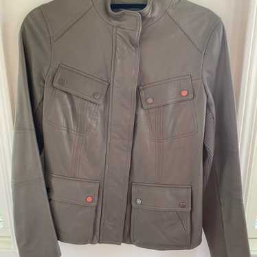 VINCE Cargo Zip Lambskin Leather Jacket-
