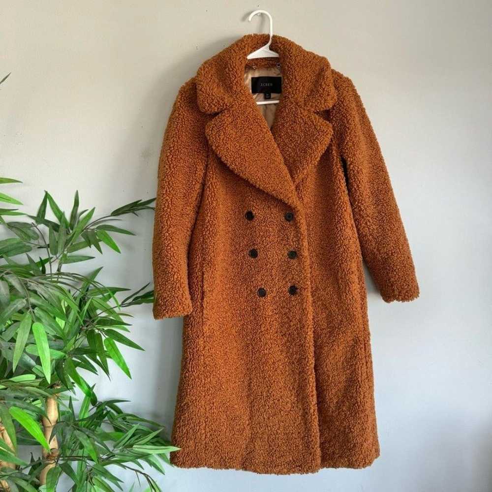 J. Crew Teddy Double Breasted Sherpa Coat in Adob… - image 2