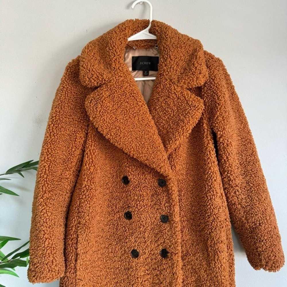 J. Crew Teddy Double Breasted Sherpa Coat in Adob… - image 3