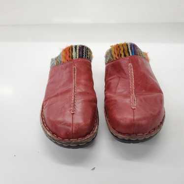 Josef Seibel Women's Red Leather Clogs Size 41