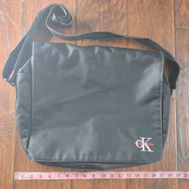 Vintage Calvin Klein CK black messenger bag
