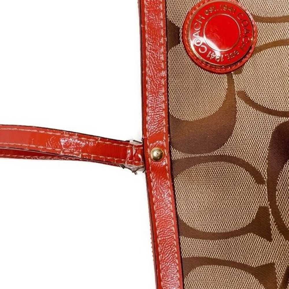 Vintage classic c coach brown and orange purse sh… - image 10