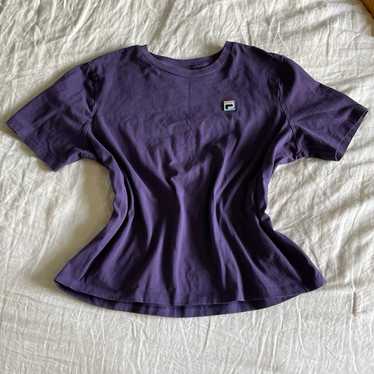 Vintage FILA Purple Cropped T-Shirt - image 1