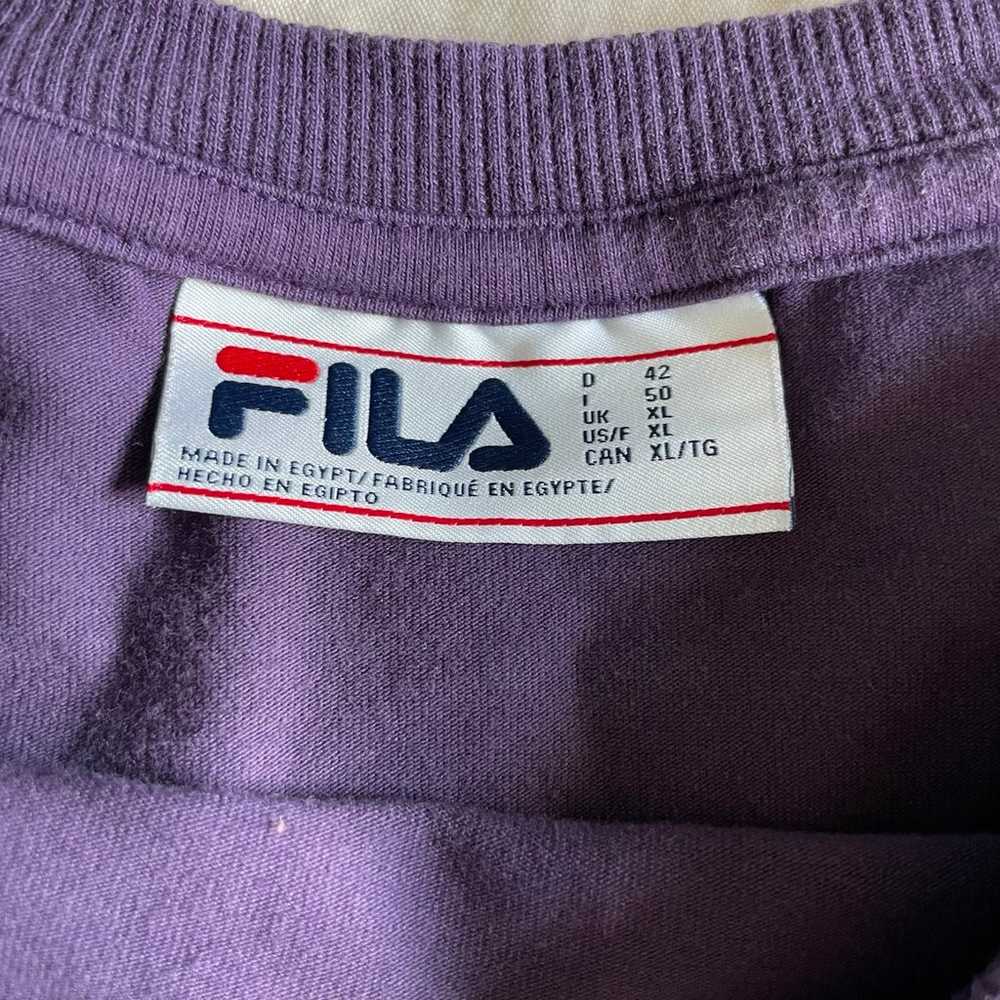 Vintage FILA Purple Cropped T-Shirt - image 3