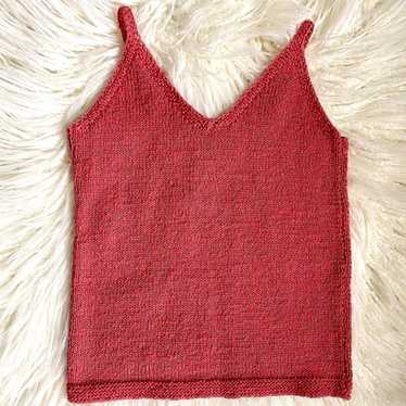 Vintage HandKnit Pink Sweater Tank Top - image 1