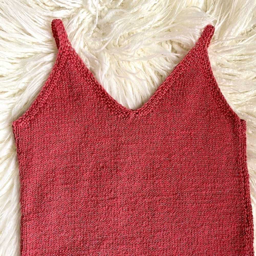 Vintage HandKnit Pink Sweater Tank Top - image 2